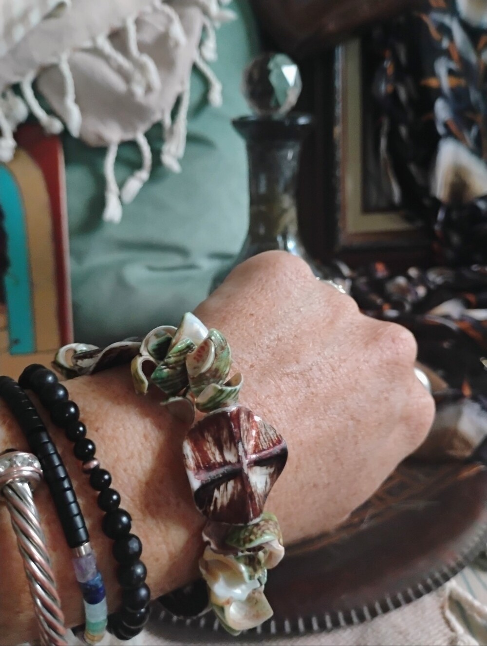Boho Shell Beaded Stretch Bracelet